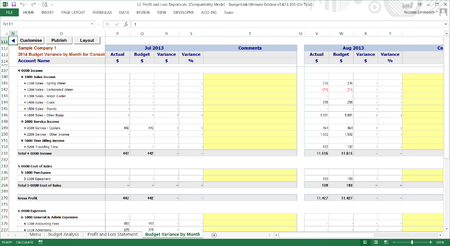 Budget Variance by Month Report - BudgetLink Wiki