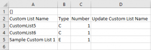 Customer Custom Lists exported to Excel